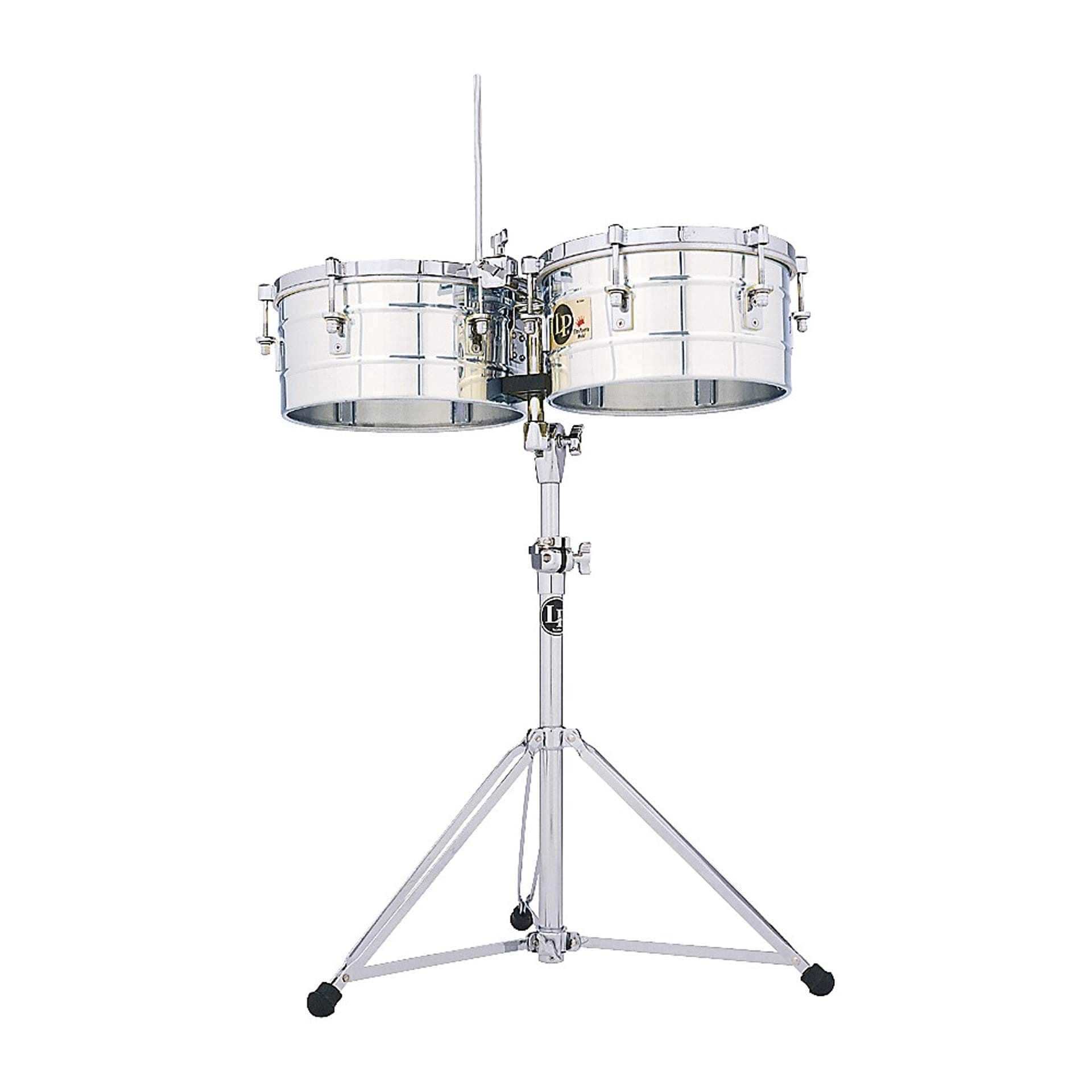 TIMBALES LP TITO PUENTE DE 14"/15" CROMADOS CON ATRIL 3002166 LP257S