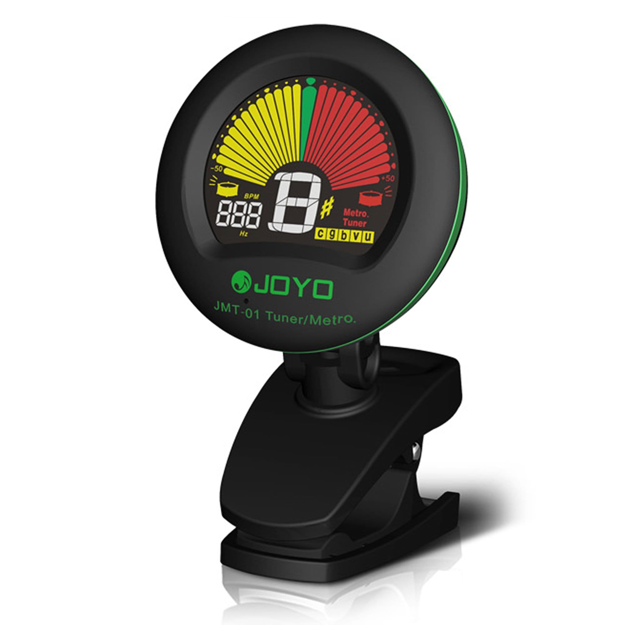 AFINADOR CROMATICO Y METRONOMO JOYO C/MODOS DE AFINACION MIC Y CLIP JMT01