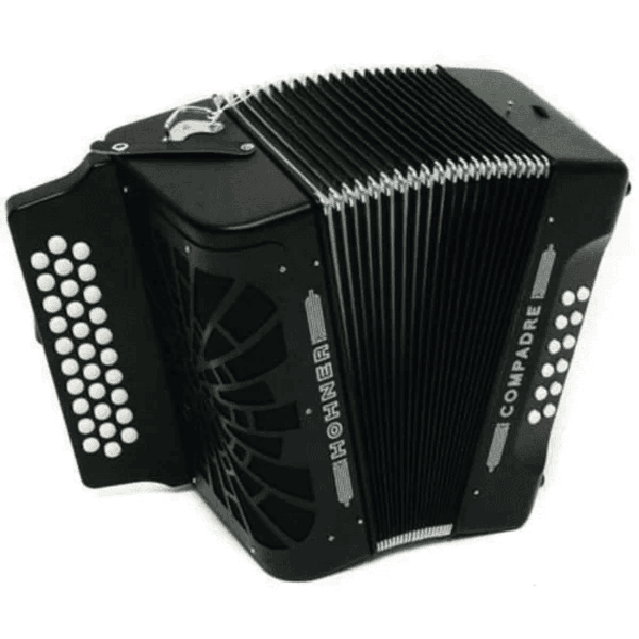 Acordeón Diatónico Hohner Compadre A4842 Fa-Sib-Mib Negro Con Funda