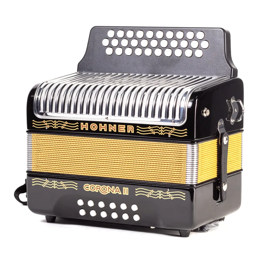 ACORDEON DIATONICO HOHNER CORONA II "FA,SIB,,MIB, 31 BOTONES Y 12 BAJOS NEGRO CON FUNDA 1000229 A56411