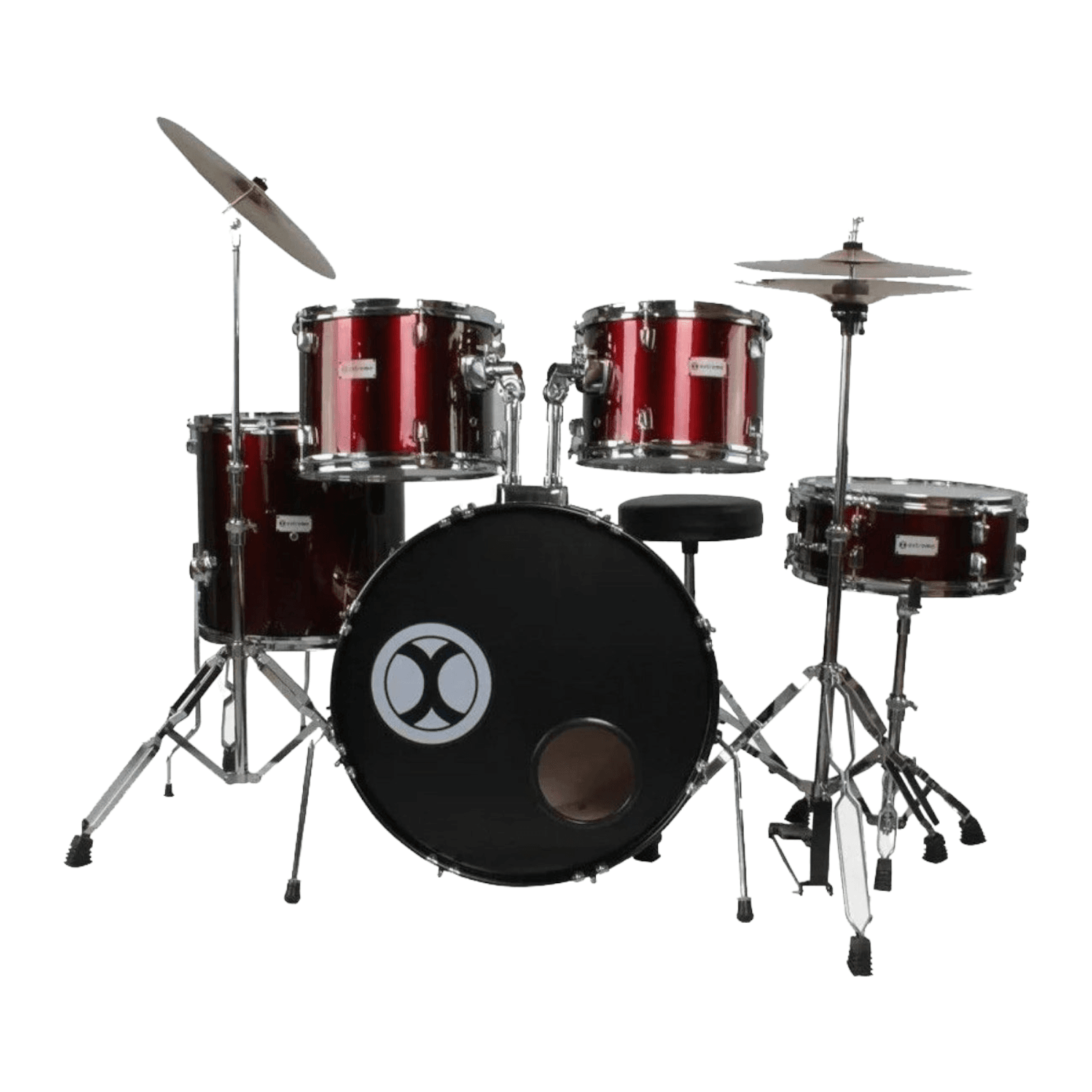 BATERIA PROFESIONAL VINO 5 PZAS ARO COLOR CROMO EXTREME EXBT065I