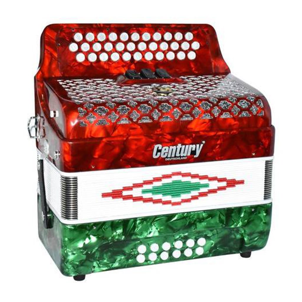 ACORDEON BOTONES SOL BANDERA 3412 3 REGS CENTURY C3412BI