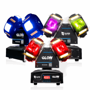 CABEZA MOVIL 8 LEDS 10W RGBW 4 EN 1 GLOW200 ESTUCHE 2PZAS