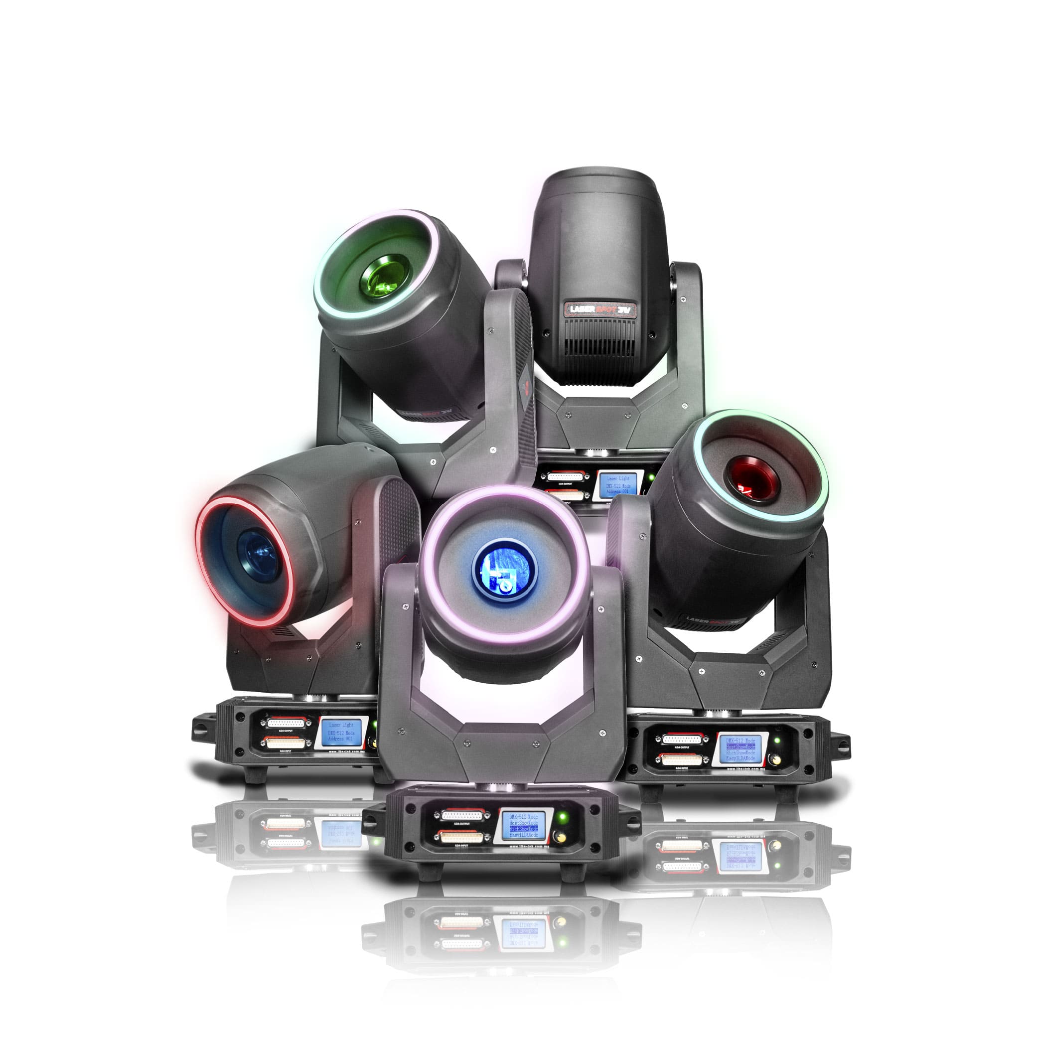 CABEZA MOVIL SPOT LITE TEK CON LASER DE 3W Y ARO LED LASERSPOT3W