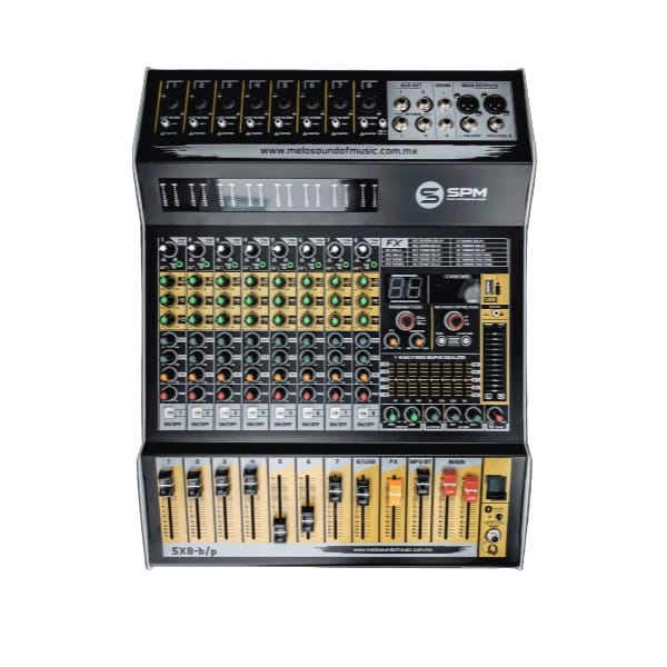 MEZCLADORA PROFESIONAL 8 CANALES REPRODUCTOR USB SX8BP