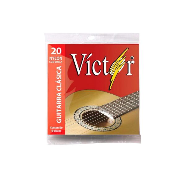 ENCORDADURA VICTOR PARA GUITARRA NYLON NEGRO CON BORLA 20 2001179