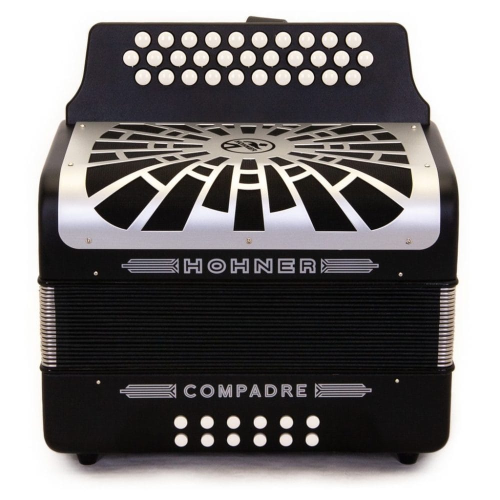 ACORDEON DIATONICO HONHER COMPADRE SOL-DO-FA 31 BOTONES Y 12 BAJOS, NEGRO CON FUNDA 1100460 A48221