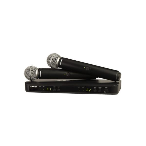 SISTEMA INALAMBRICO DOBLE CON DOS MICROFONOS DE MANO PARA VOZ BLX288/SM58-J11