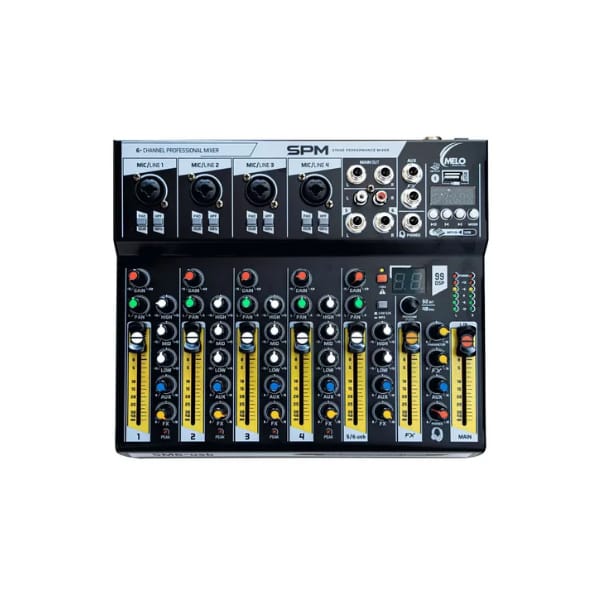 MEZCLADORA PROFESIONAL 6 CANALES CON EFECTOS Y REPRODUCTOR USB SM6USB