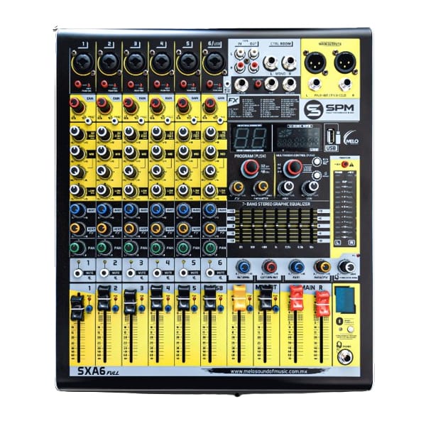MEZCLADORA PROFESIONAL 6 CANALES REPRODUCTOR USB SXA6FULL